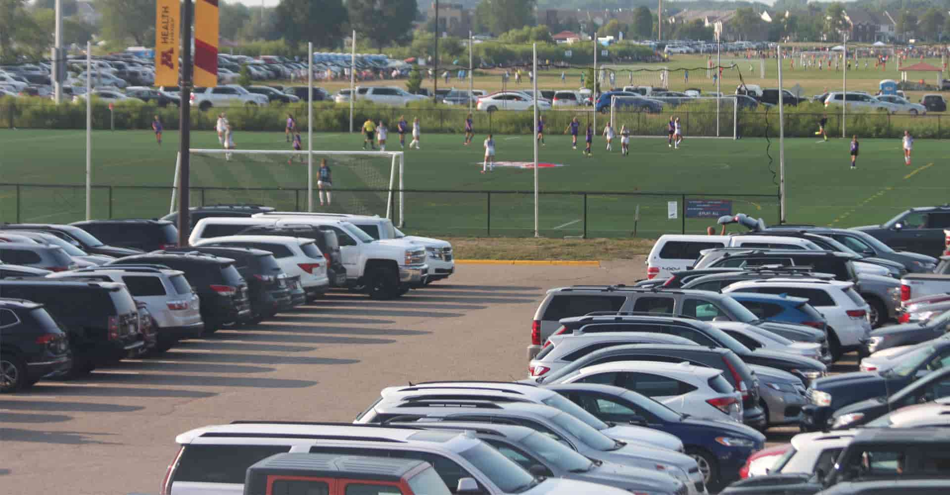 Soccer player in action on the soccer stadium